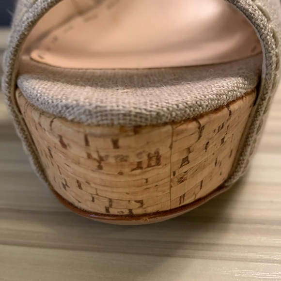 Prada Biege Knit Platform Sandals with buckle closure and cork platform - Picture 9 of 12